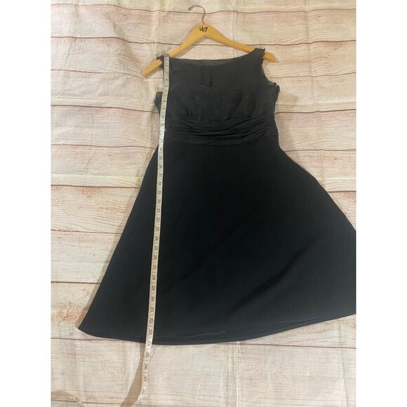 Ann Taylor Women's Black 100% Silk Sleeveless Classic Black Dress - 6 - Picture 5 of 15
